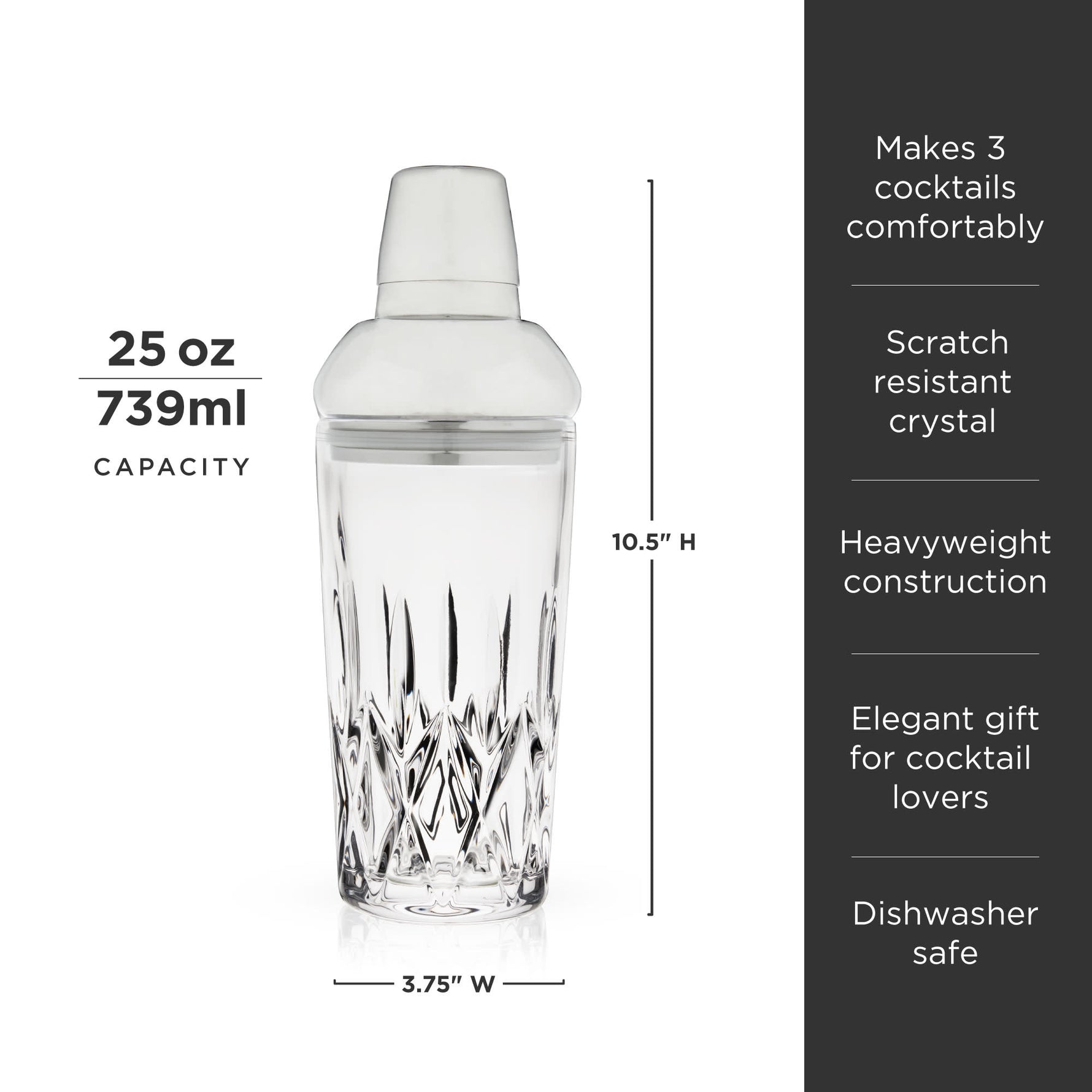 Admiral Crystal Cocktail Shaker - Knife Shift