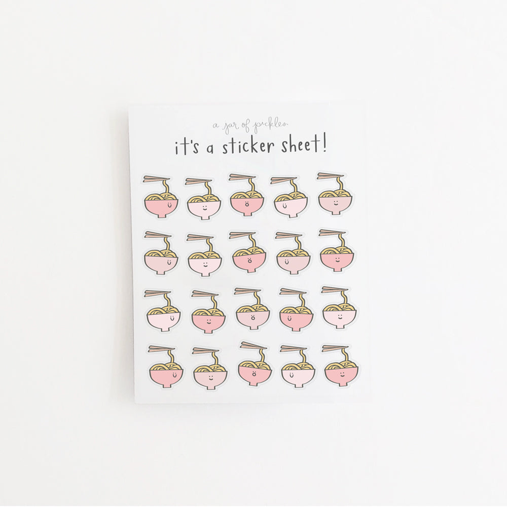Mini Noodle Clear Sticker Sheet - Knife Shift