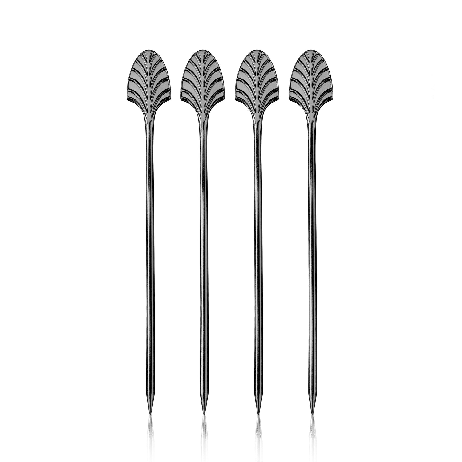 Art Deco Cocktail Picks in Gunmetal Set of 4 - Knife Shift