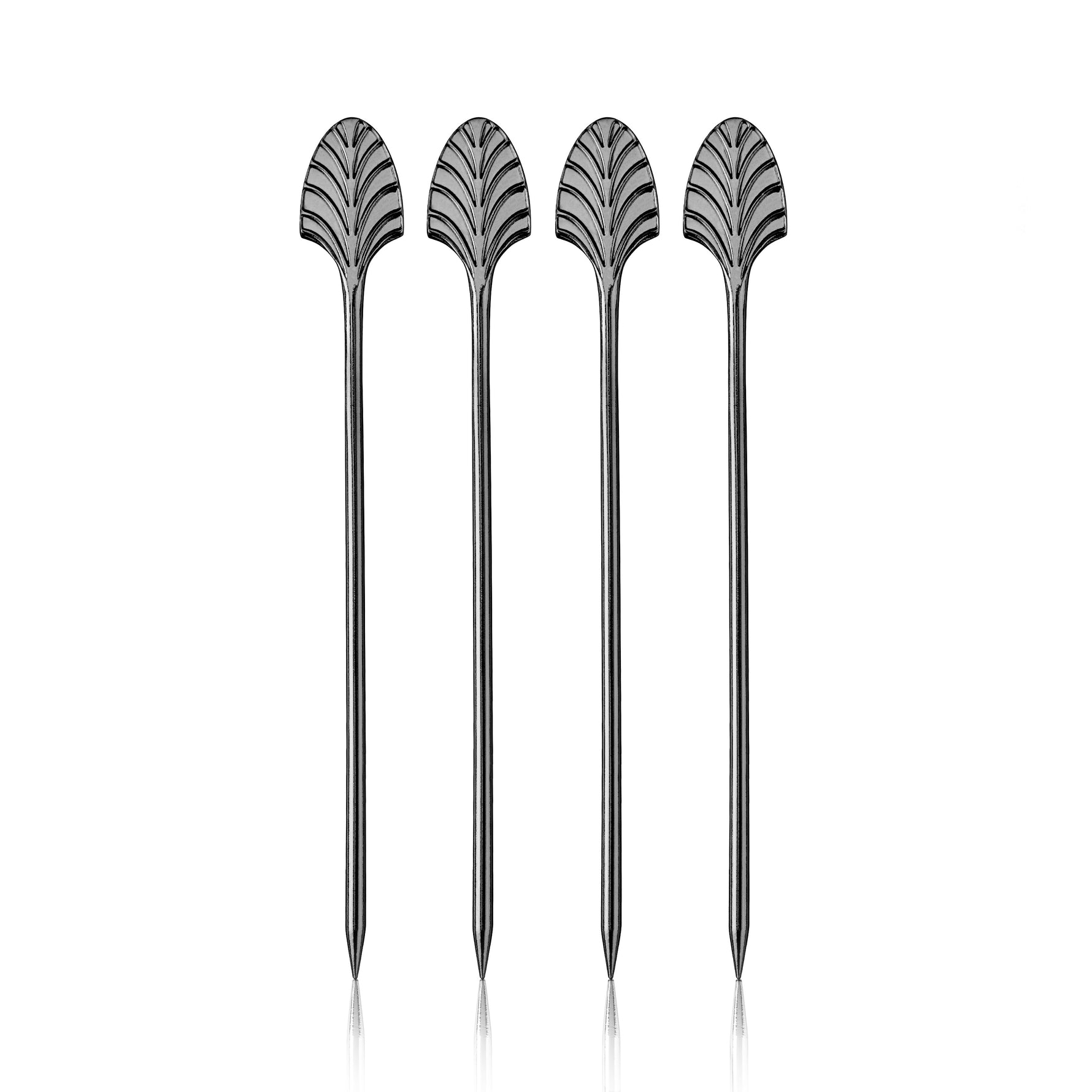 Art Deco Cocktail Picks in Gunmetal Set of 4 - Knife Shift