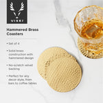 Hammered Brass Coasters Set of 4 - Knife Shift