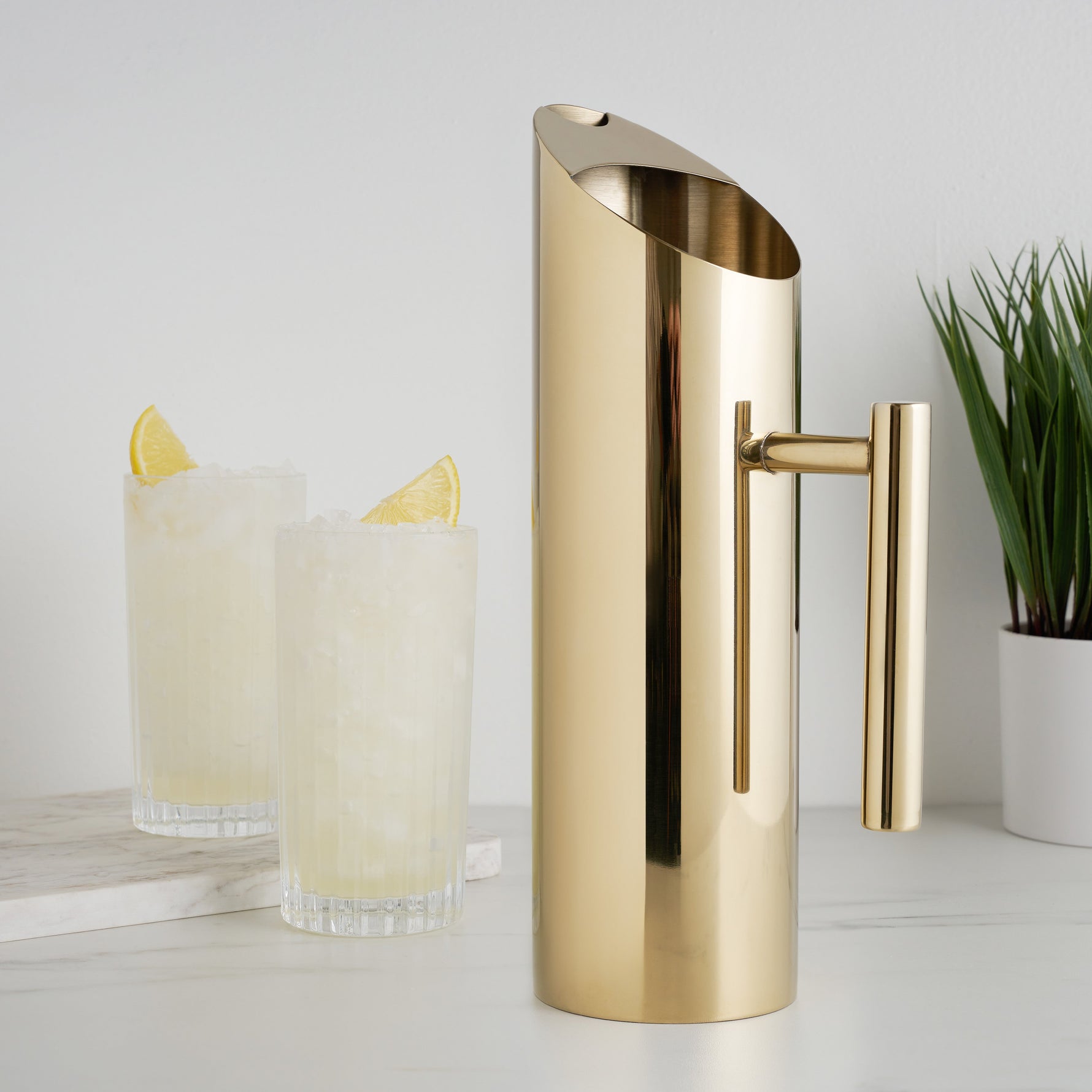 Modern Stainless Steel Pitcher in Gold - Knife Shift