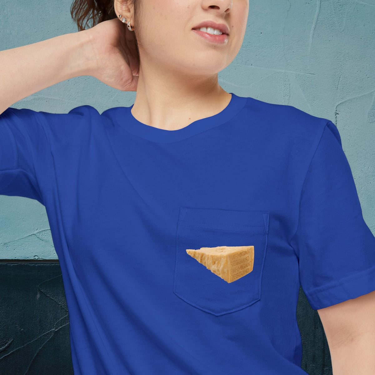 Parmigiano Reggiano Cheese Map - Pocket T-shirt-T-Shirt-gift ideas for foodies-Knife Shift