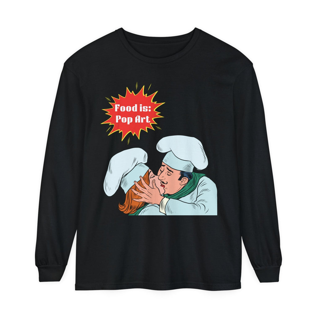 Passionate Chefs - Food Pop Art Unisex Long Sleeve Tee-Long-sleeve-gift ideas for foodies-Knife Shift