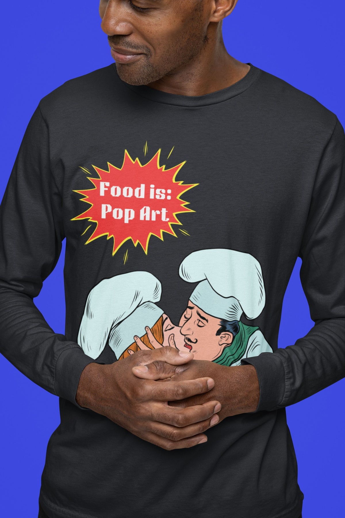 Passionate Chefs - Food Pop Art Unisex Long Sleeve Tee-Long-sleeve-gift ideas for foodies-Knife Shift