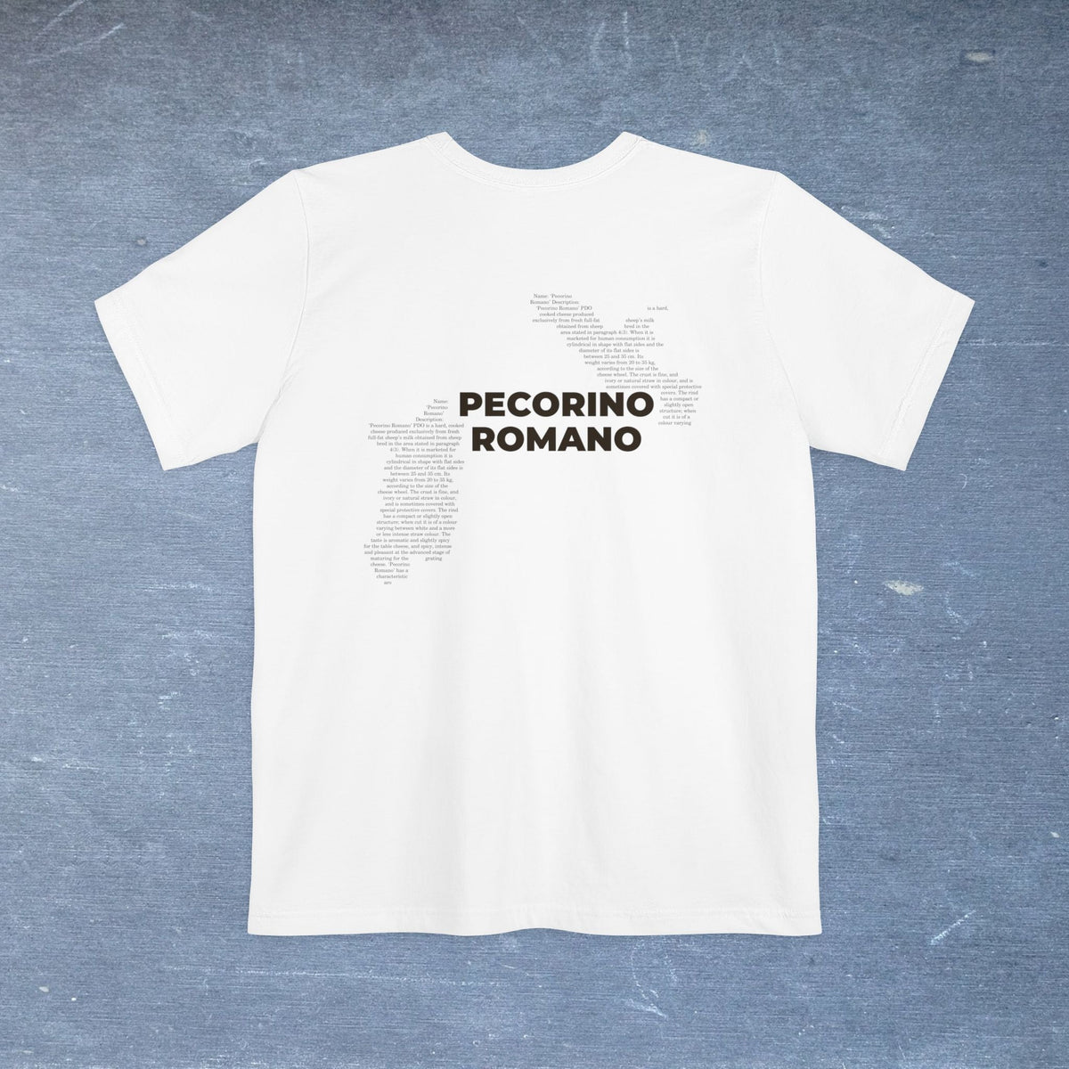 Pecorino Romano Cheese Map - Pocket T-shirt-T-Shirt-gift ideas for foodies-Knife Shift