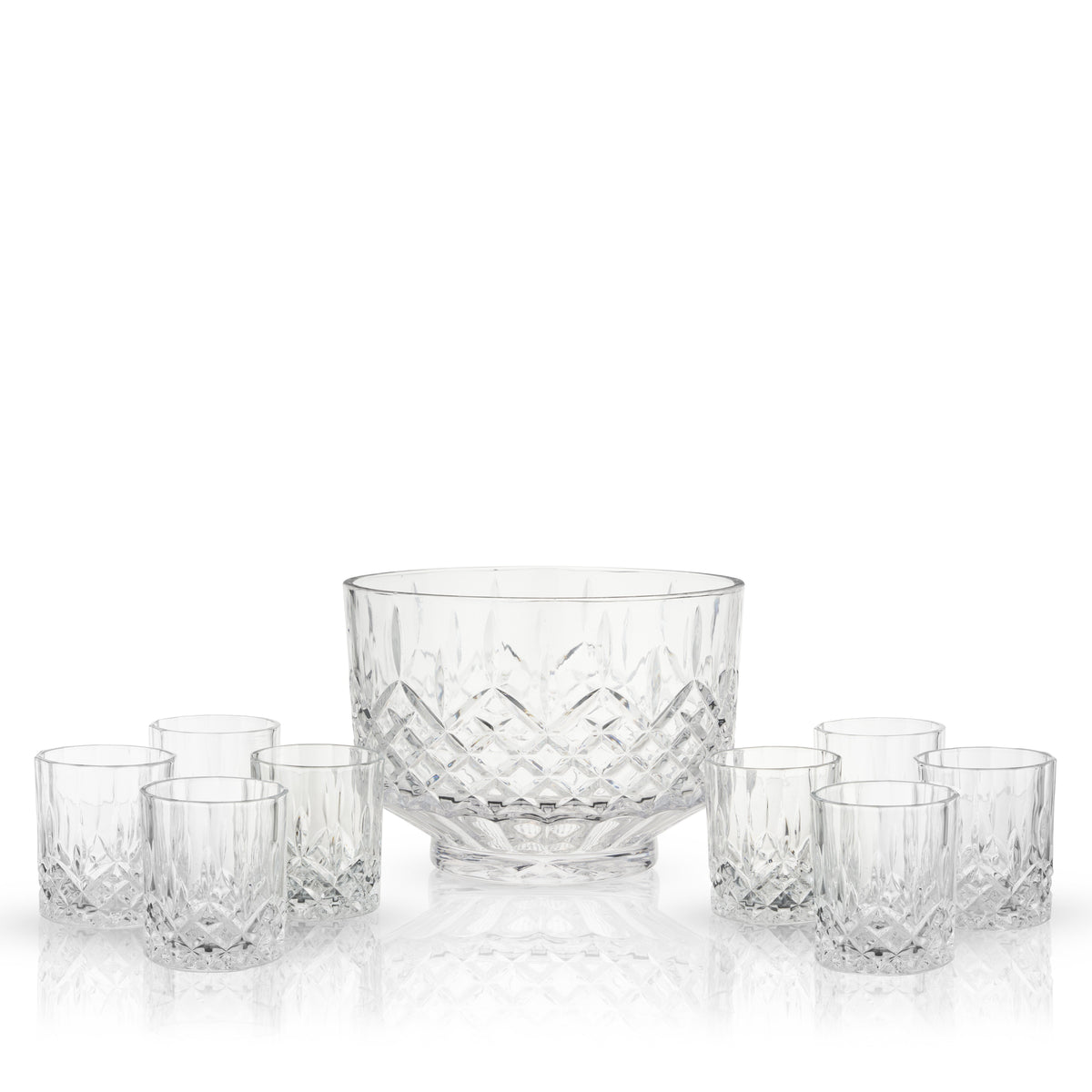 Admiral Crystal Punch Bowl and Tumbler Set - Knife Shift