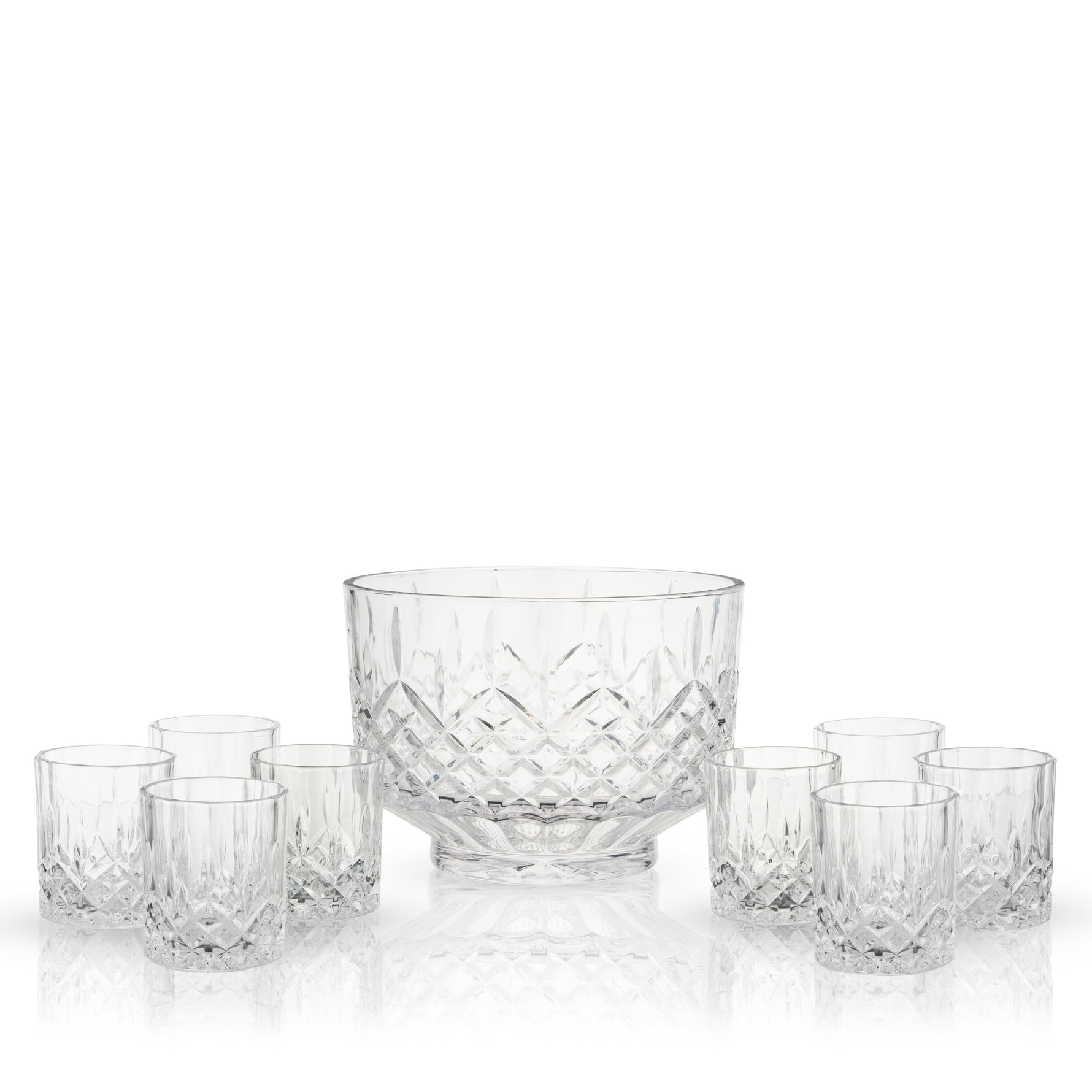 Admiral Crystal Punch Bowl and Tumbler Set - Knife Shift