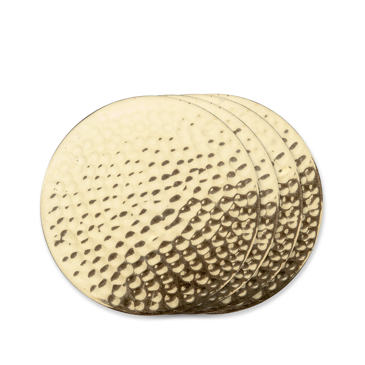 Hammered Brass Coasters Set of 4 - Knife Shift