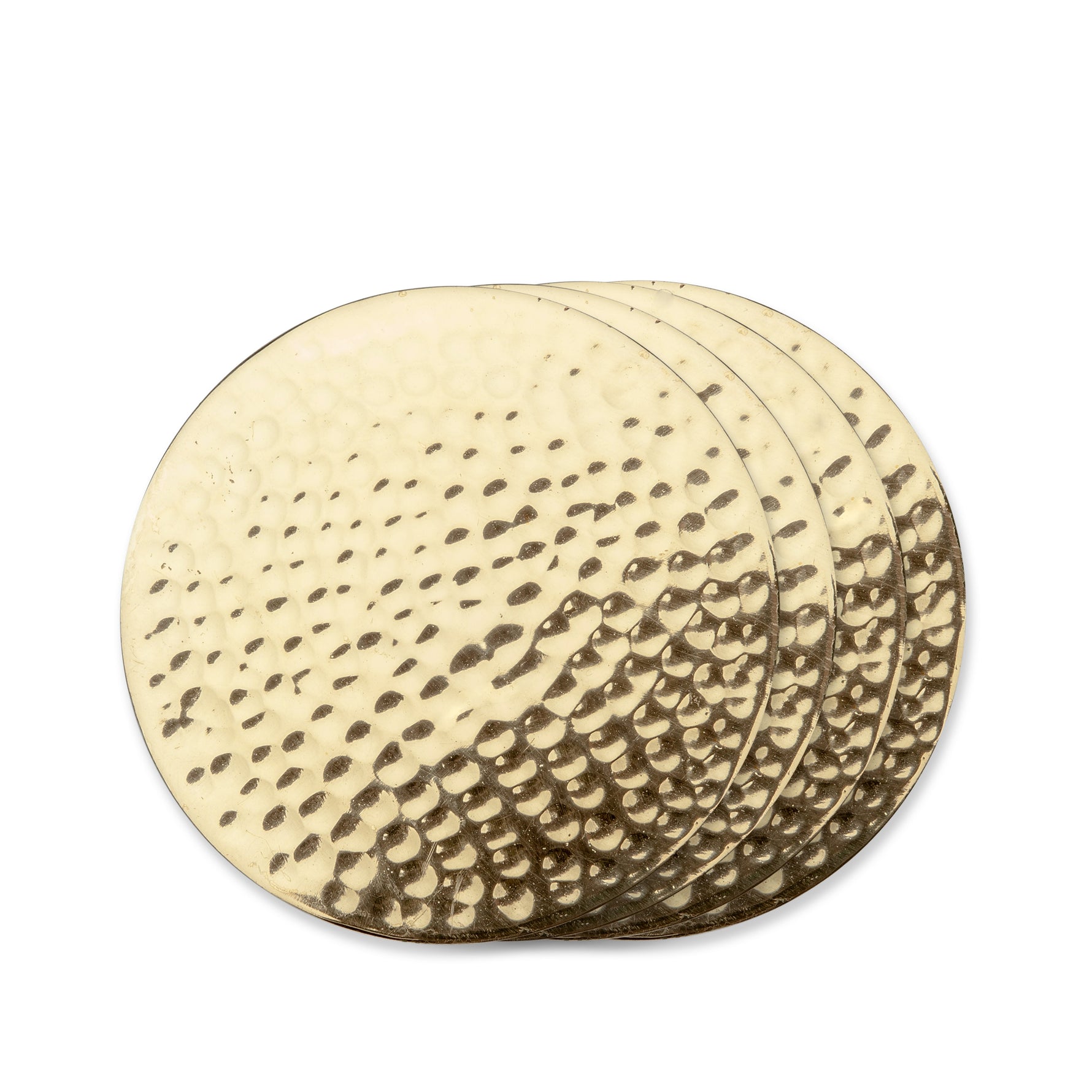 Hammered Brass Coasters Set of 4 - Knife Shift