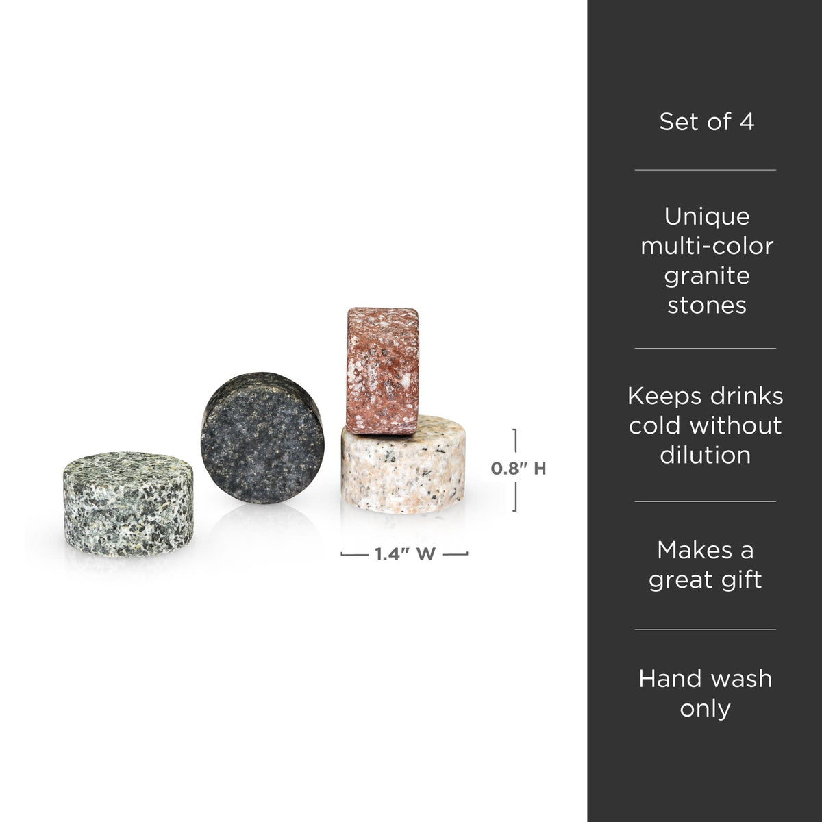 Glacier Rocks Granite Multi-Color Disks Set of 4 - Knife Shift