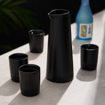 5-Piece Stoneware Sake Set in Black - Knife Shift