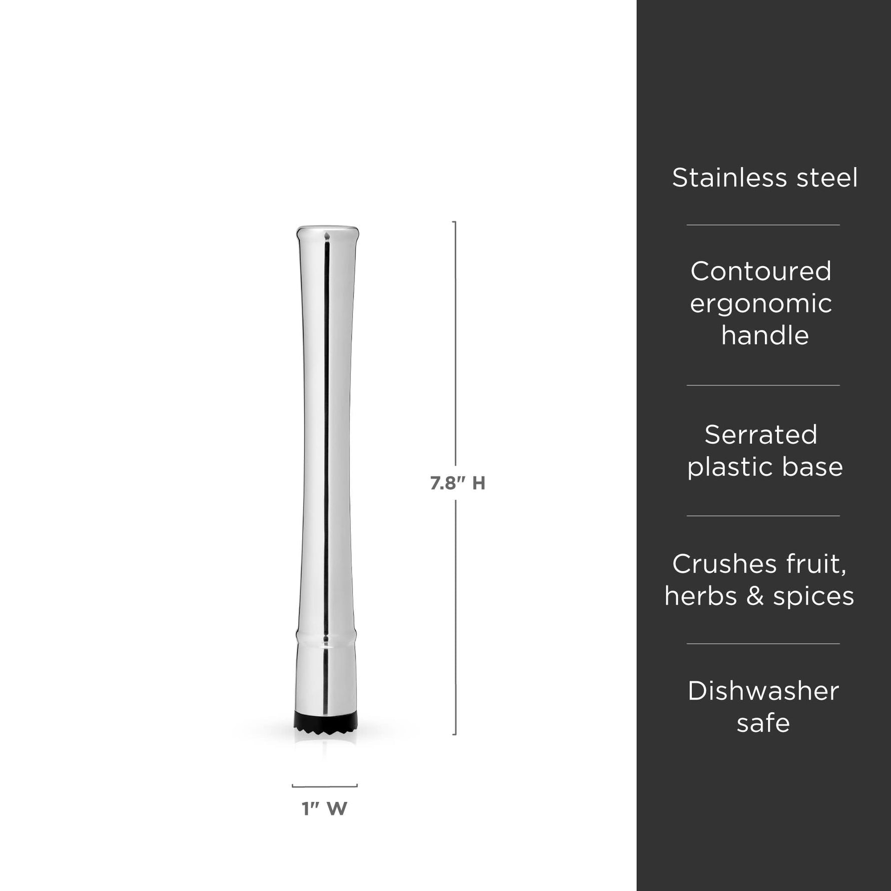 Stainless Steel Muddler - Knife Shift