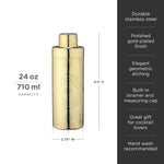 Art Deco Cocktail Shaker in Gold - Knife Shift