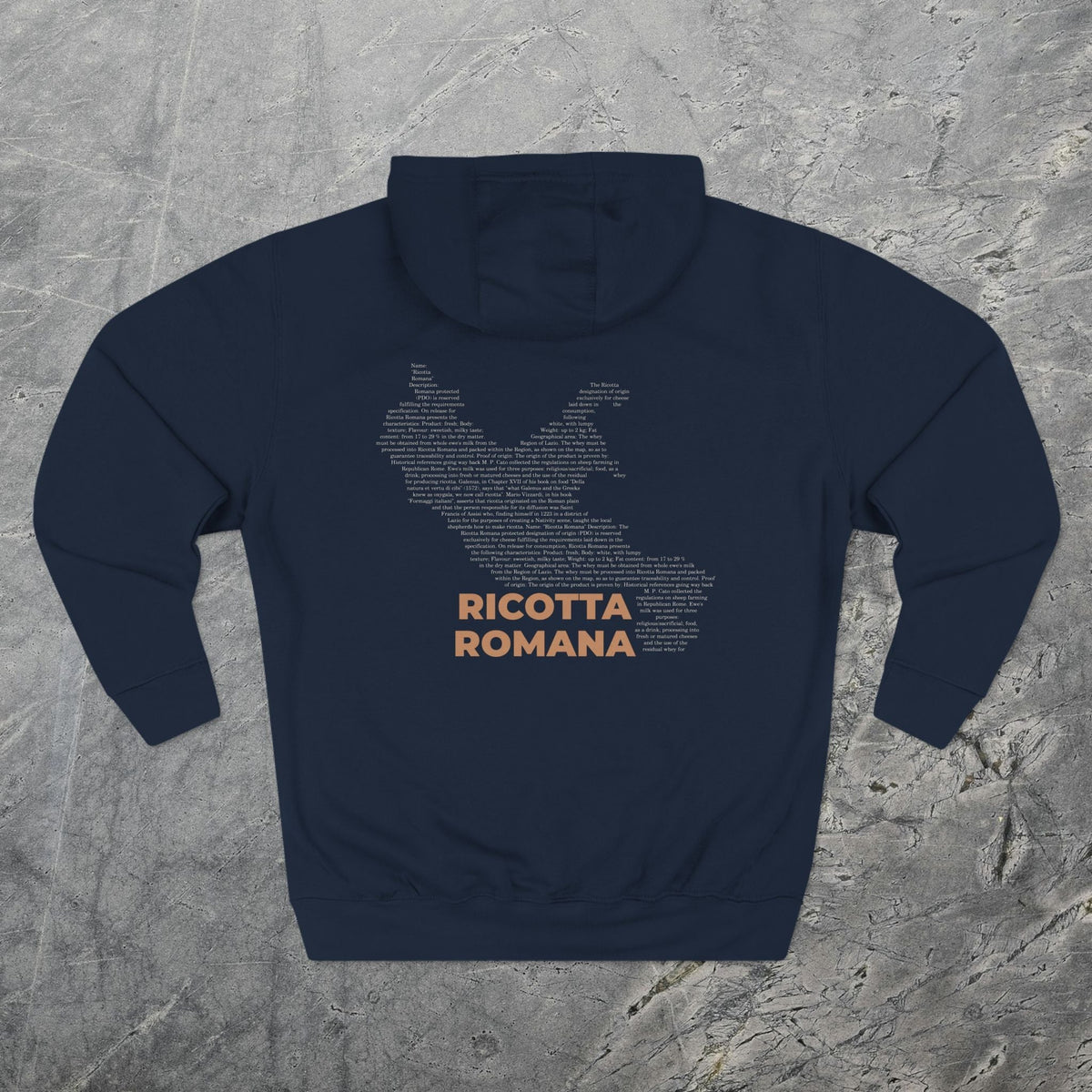 Ricotta Romana Cheese Map - Midweight Hoodie-Hoodie-gift ideas for foodies-Knife Shift