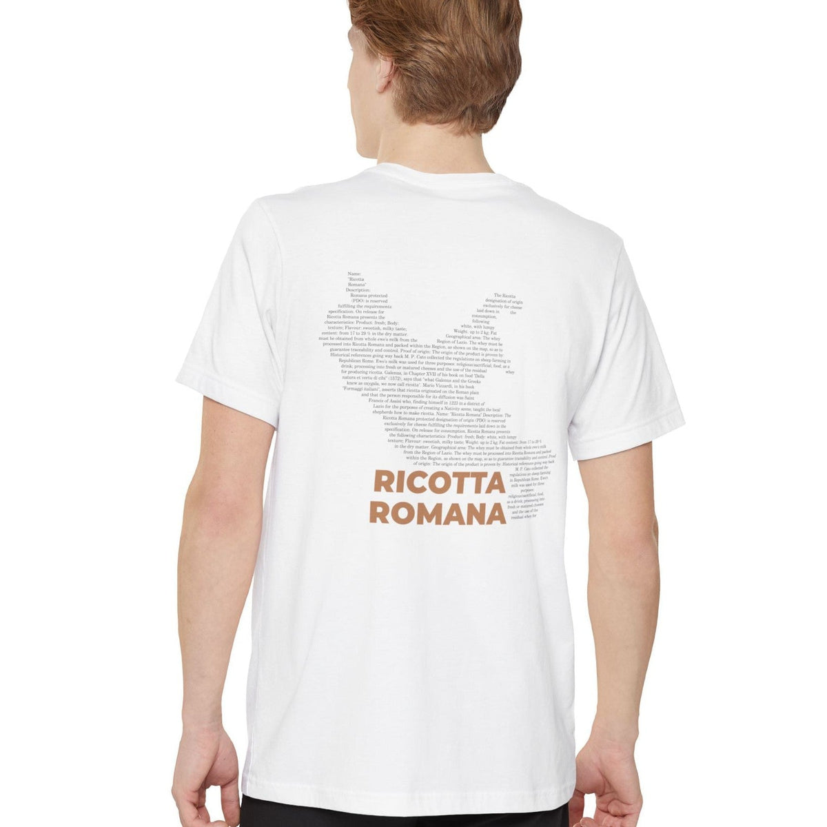 Ricotta Romana Cheese Map - Pocket T-shirt-T-Shirt-gift ideas for foodies-Knife Shift