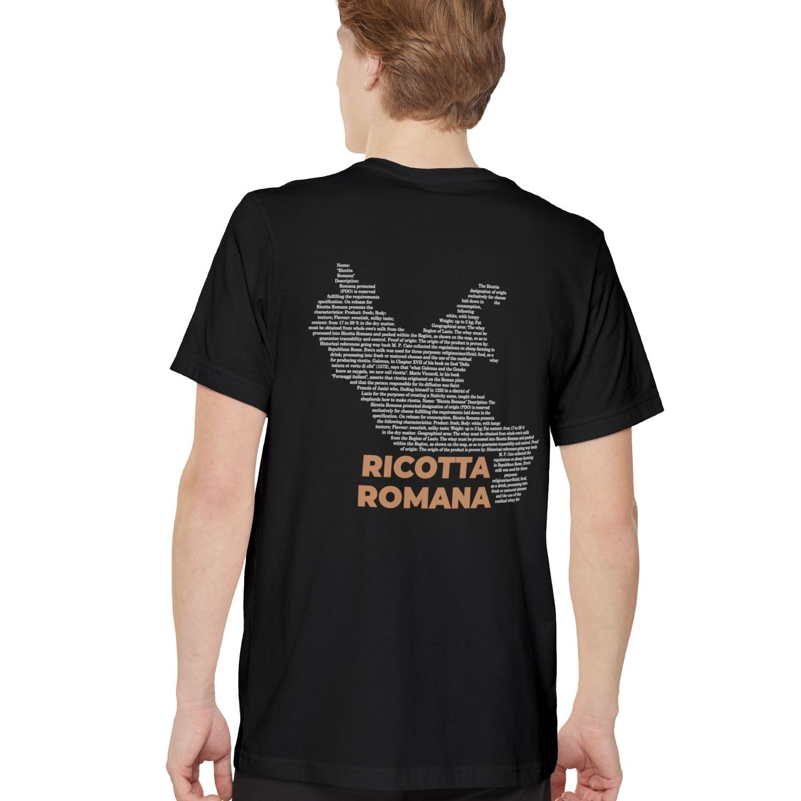 Ricotta Romana Cheese Map - Pocket T-shirt-T-Shirt-gift ideas for foodies-Knife Shift