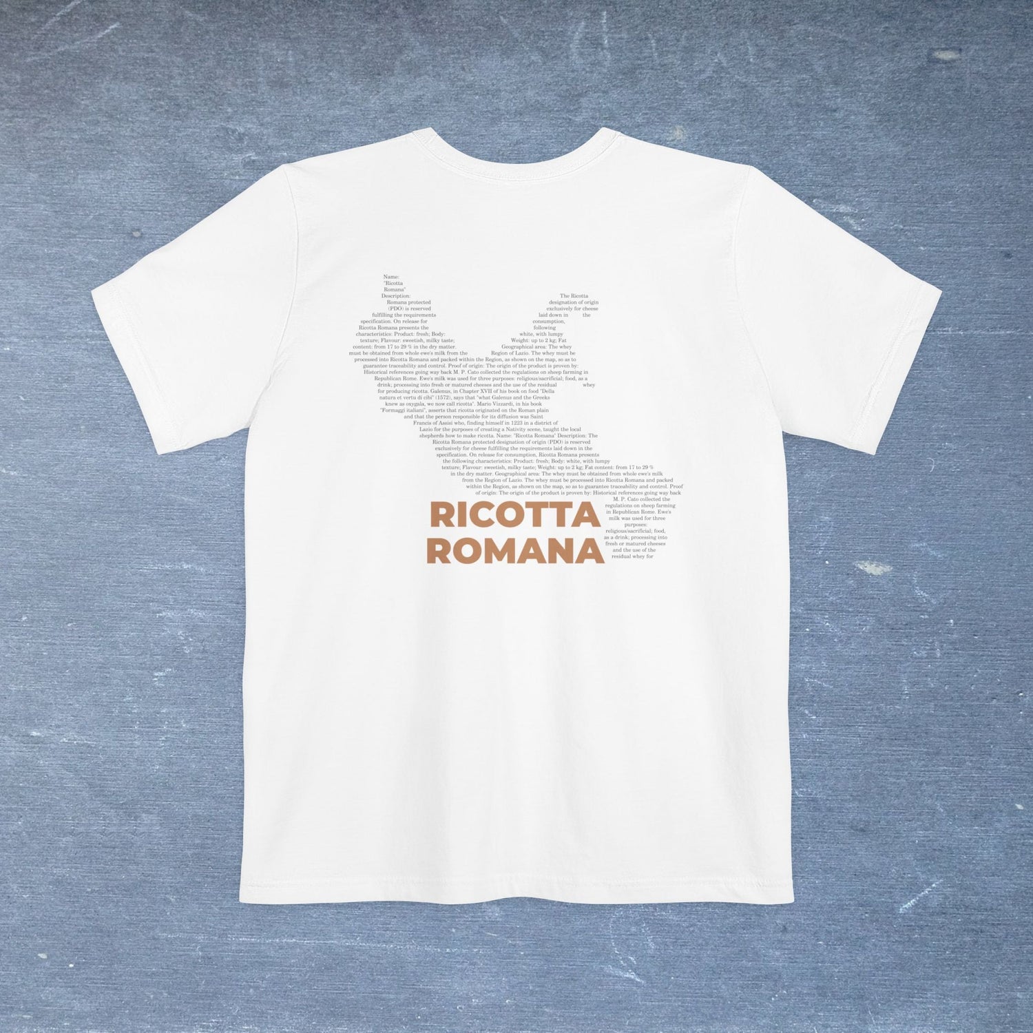 Ricotta Romana Cheese Map - Pocket T-shirt-T-Shirt-gift ideas for foodies-Knife Shift