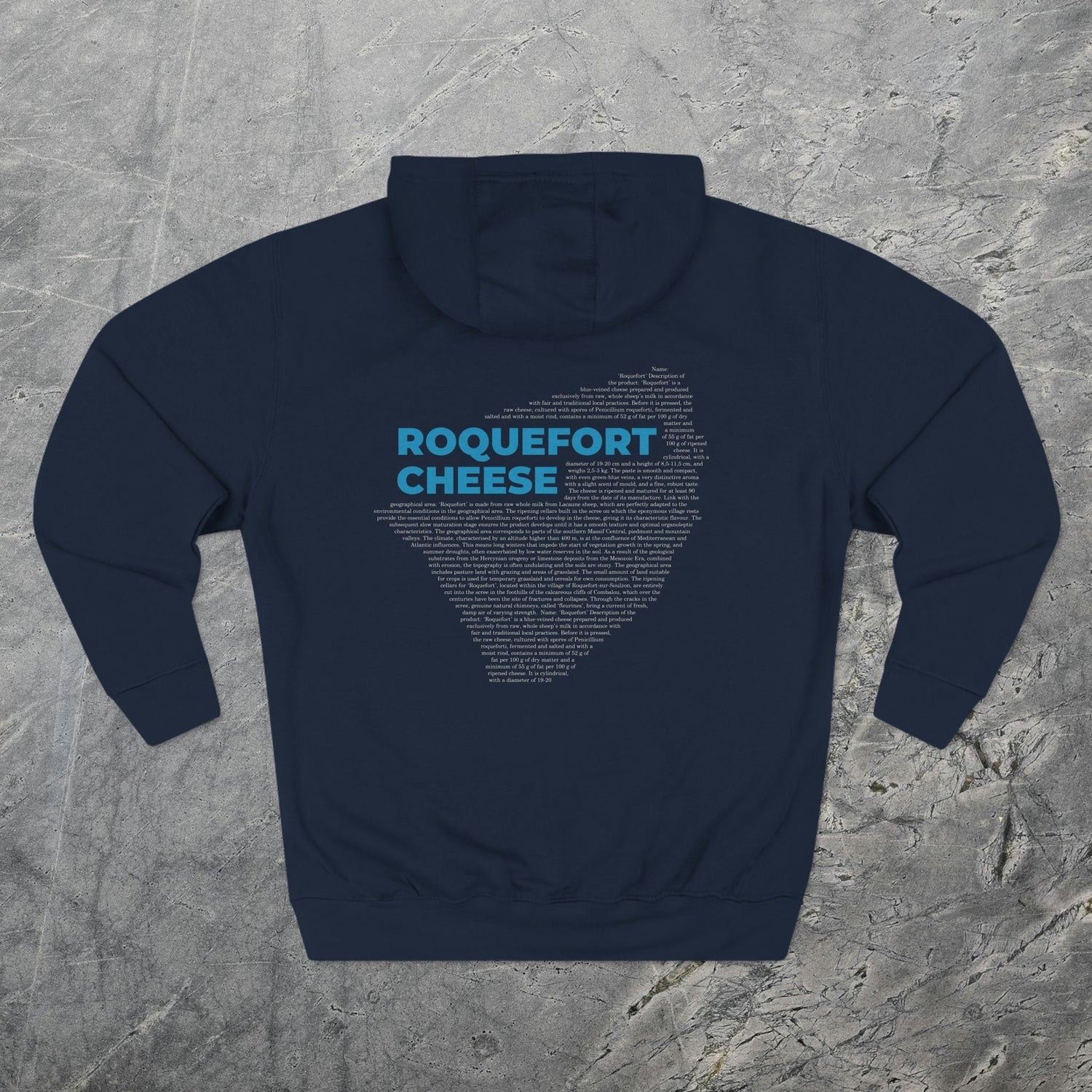 Roquefort Cheese Map - Midweight Hoodie-Hoodie-gift ideas for foodies-Knife Shift