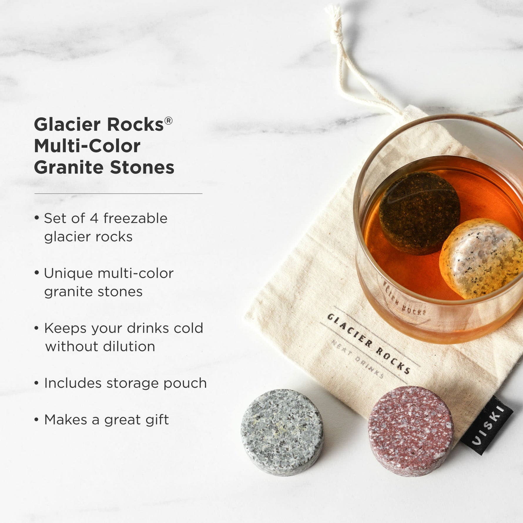 Glacier Rocks Granite Multi-Color Disks Set of 4 - Knife Shift