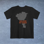 Salame di Varzi Map - Pocket T-shirt-T-Shirt-gift ideas for foodies-Knife Shift