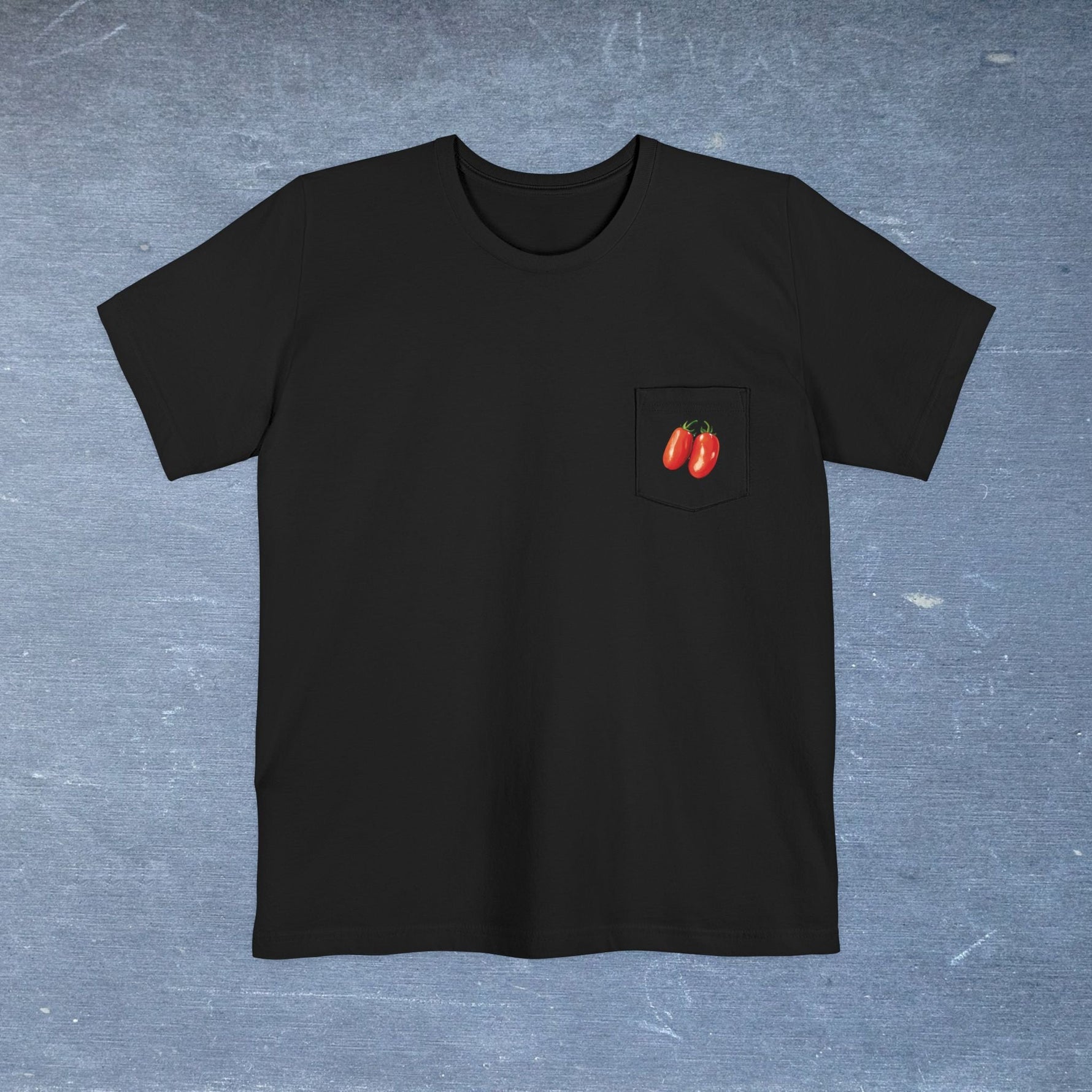 San Marzano Tomatoes Map - Pocket T-shirt-T-Shirt-gift ideas for foodies-Knife Shift