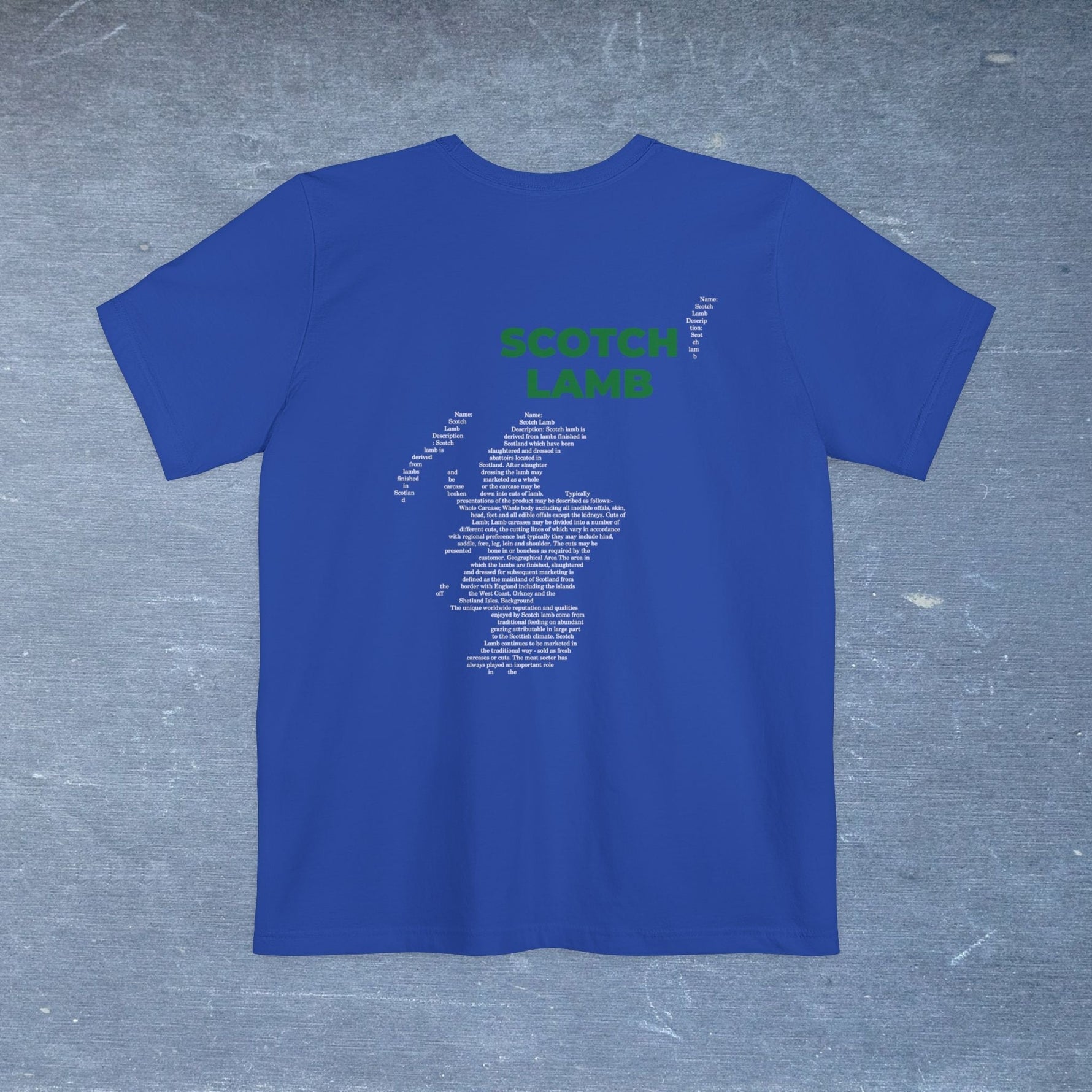 Scotch Lamb Map - Pocket T-shirt-T-Shirt-gift ideas for foodies-Knife Shift