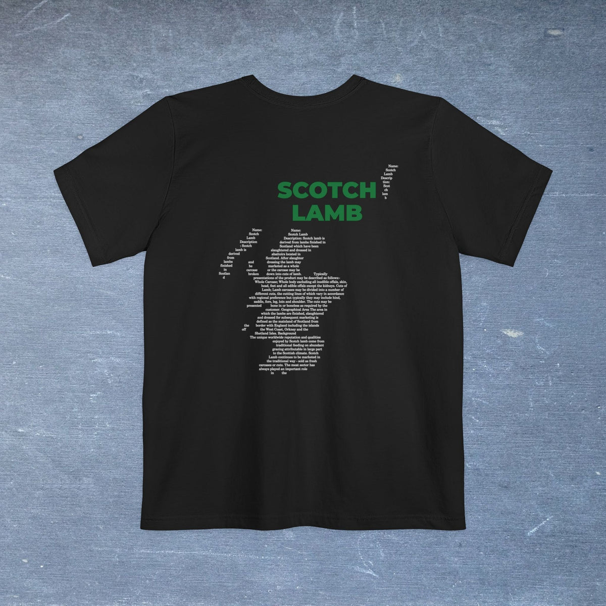 Scotch Lamb Map - Pocket T-shirt-T-Shirt-gift ideas for foodies-Knife Shift