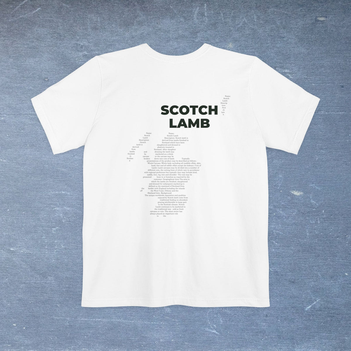 Scotch Lamb Map - Pocket T-shirt-T-Shirt-gift ideas for foodies-Knife Shift