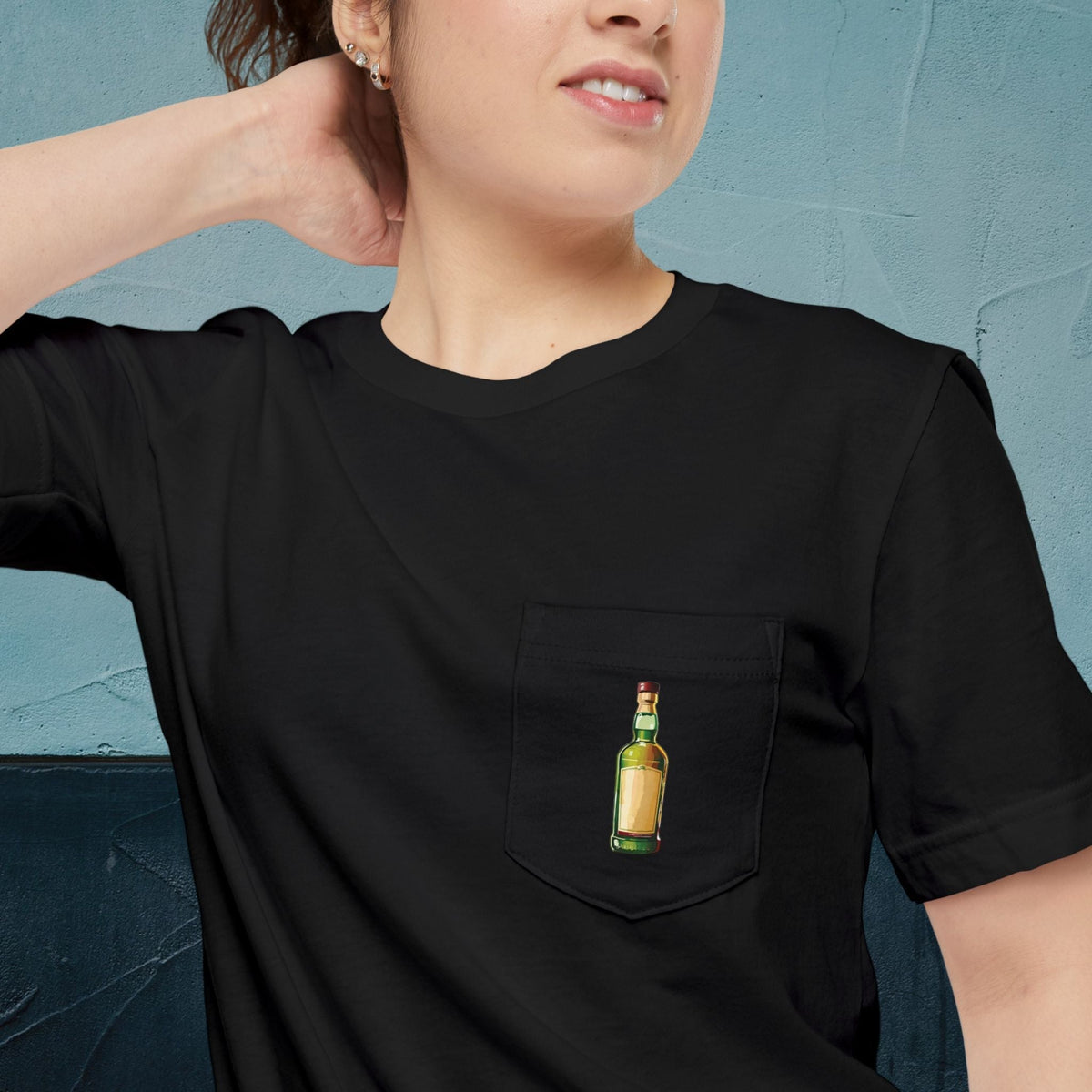 Scotch Whisky Map - Pocket T-shirt-T-Shirt-gift ideas for foodies-Knife Shift