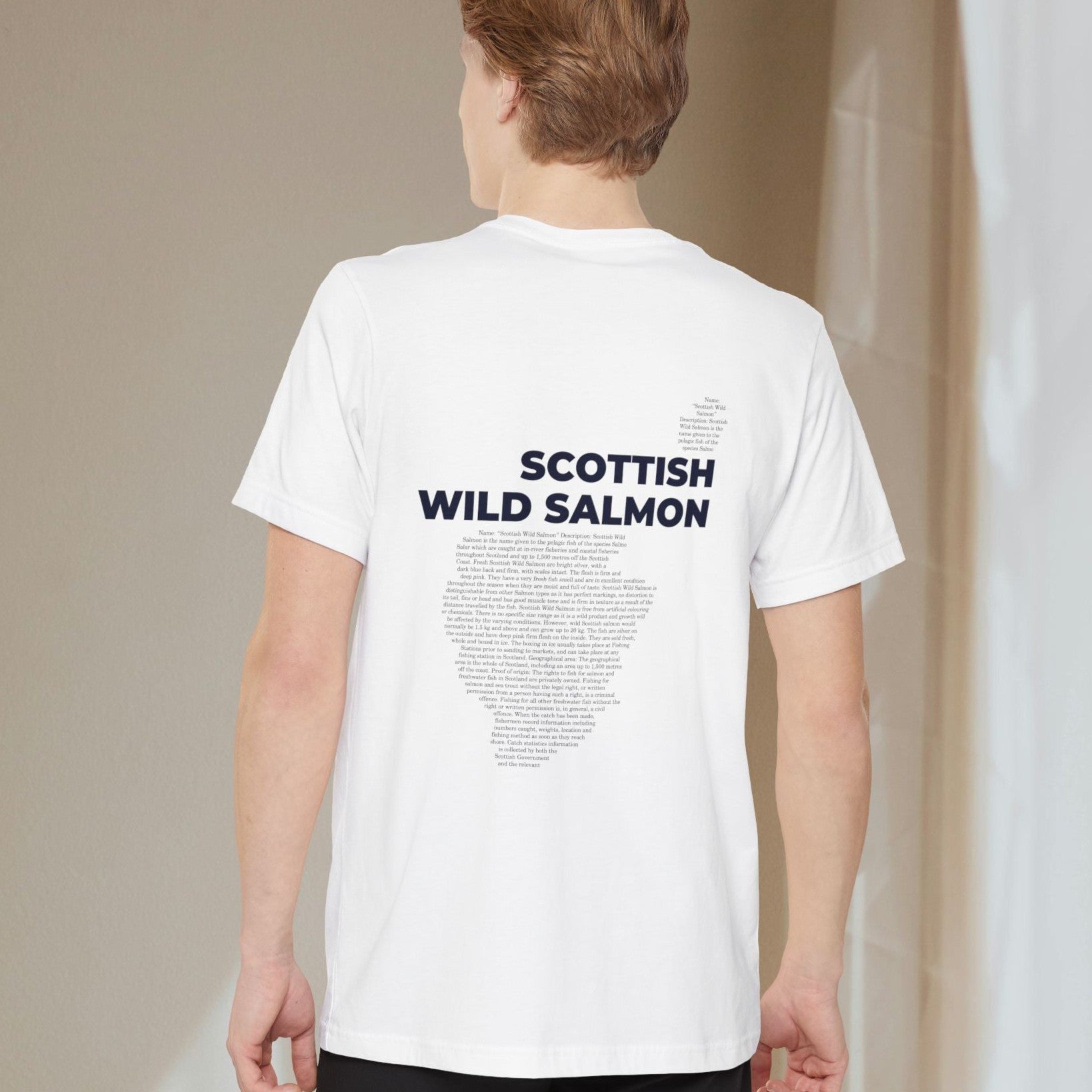 Scottish Wild Salmon Map - Pocket T-shirt-T-Shirt-gift ideas for foodies-Knife Shift