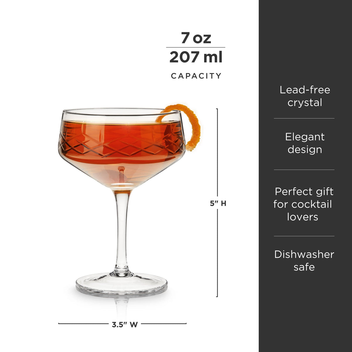 Admiral Crystal Coupe Glasses - Knife Shift
