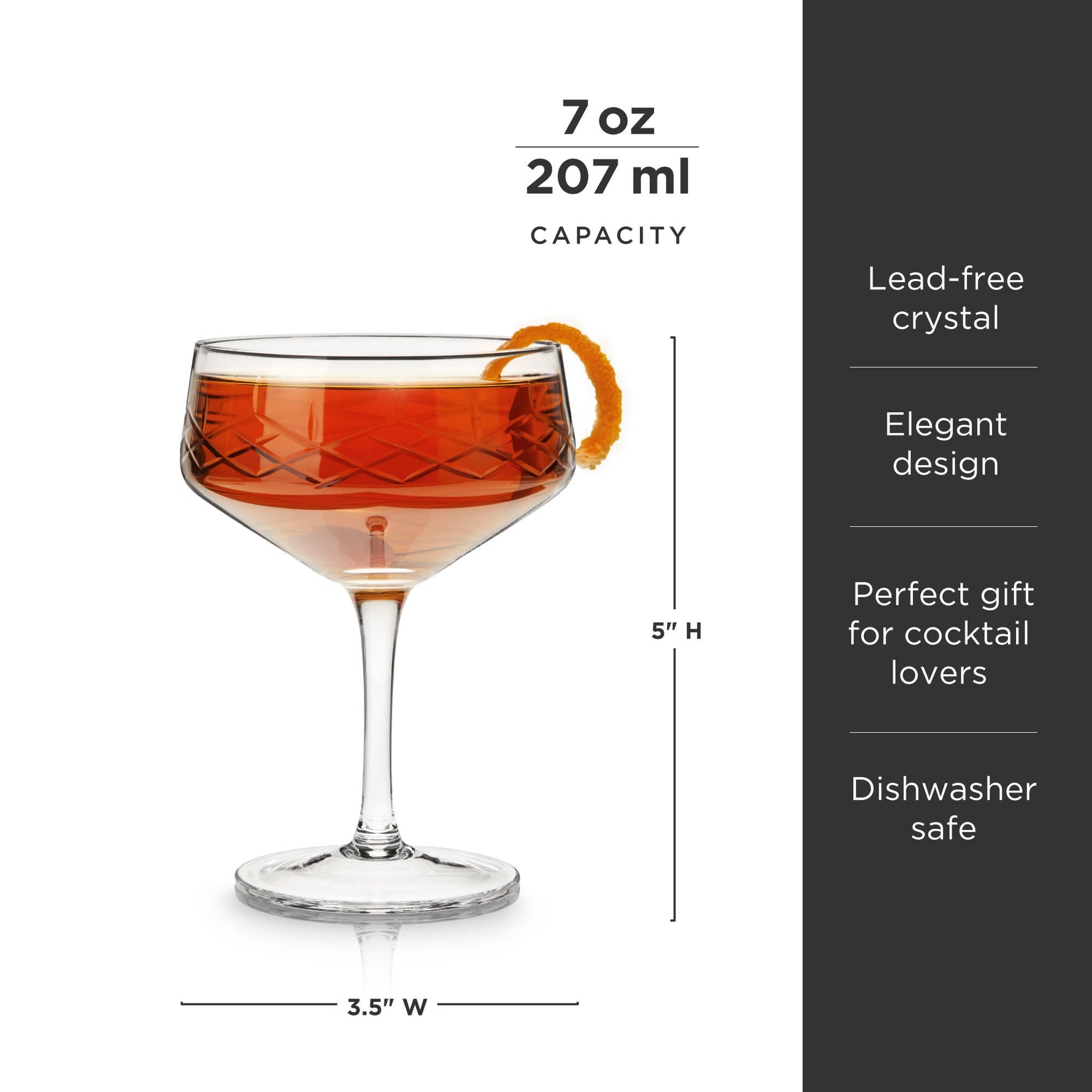 Admiral Crystal Coupe Glasses - Knife Shift