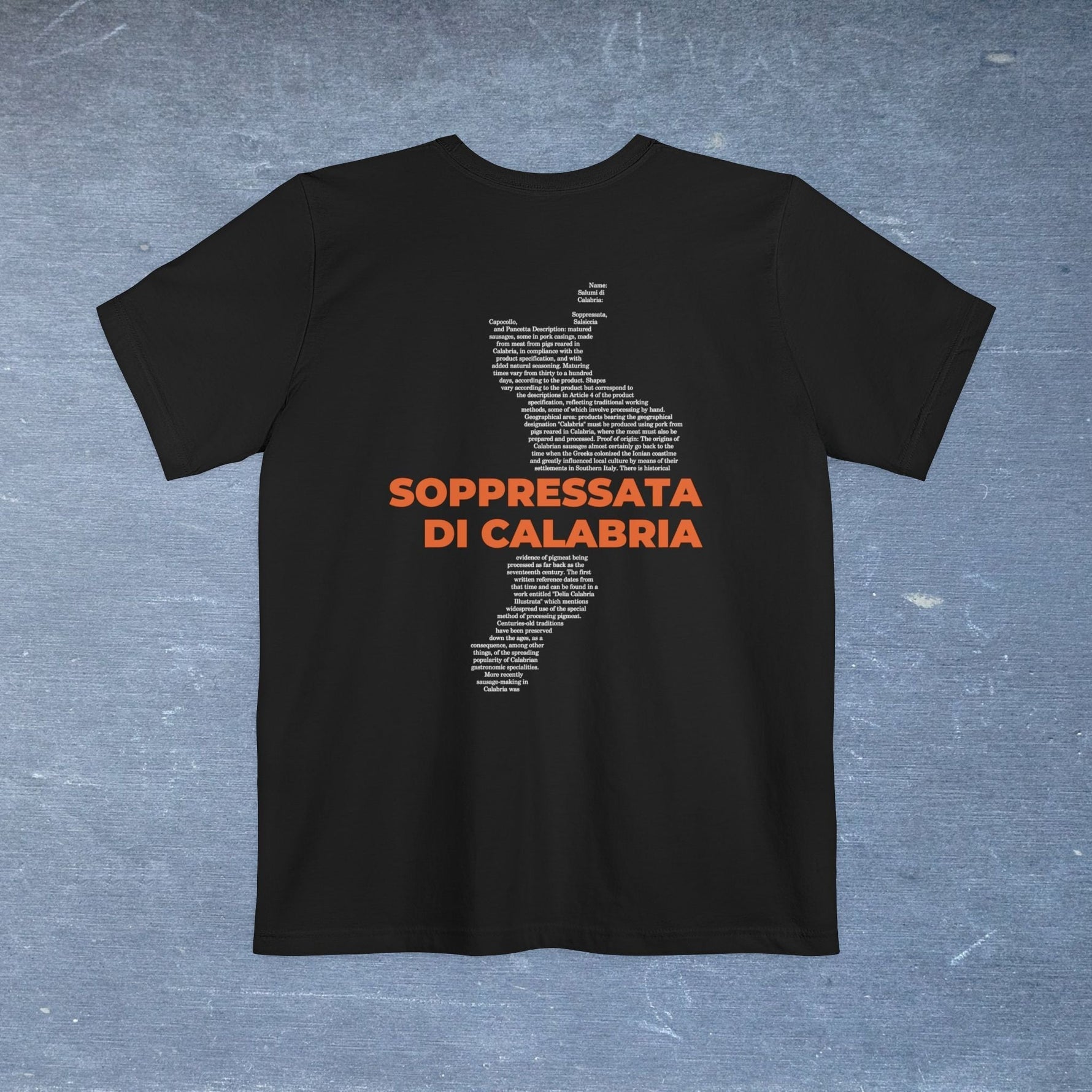 Soppressata di Calabria Map - Pocket T-shirt-T-Shirt-gift ideas for foodies-Knife Shift