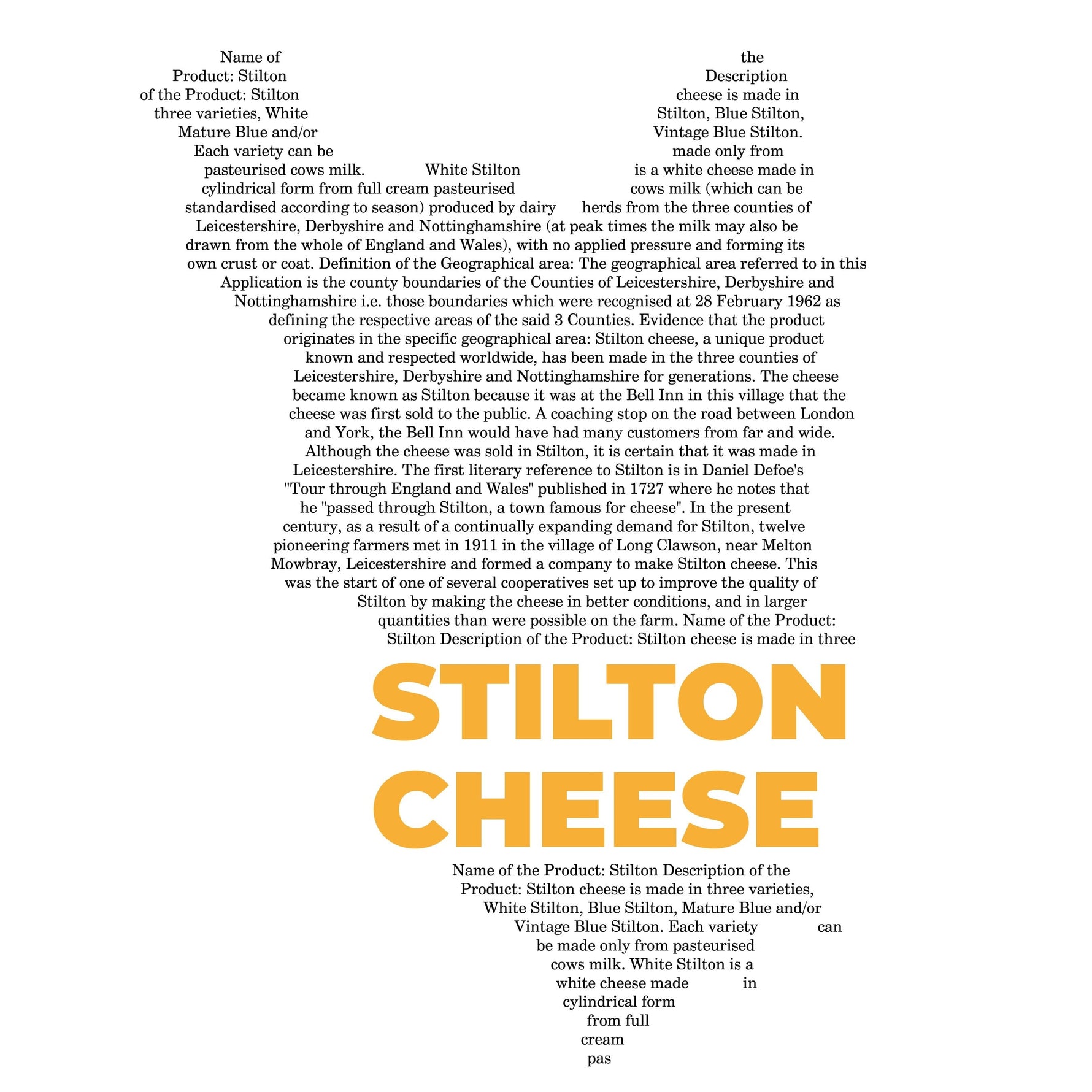 Stilton Cheese Map - Pocket T-shirt-T-Shirt-gift ideas for foodies-Knife Shift