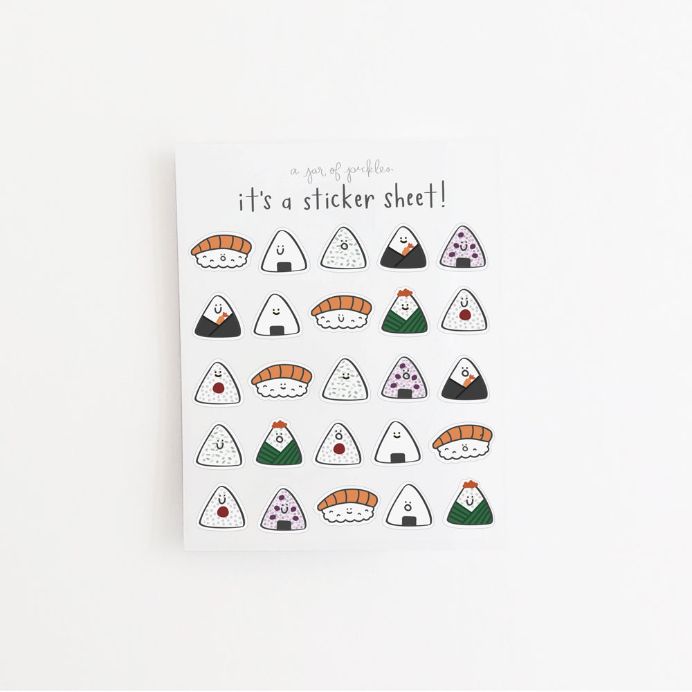 Mini Onigiri Clear Sticker Sheet - Knife Shift
