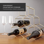 Geo Countertop Wine Rack in Gold - Knife Shift