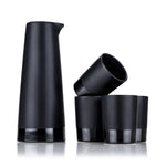 5-Piece Stoneware Sake Set in Black - Knife Shift