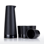 5-Piece Stoneware Sake Set in Black - Knife Shift