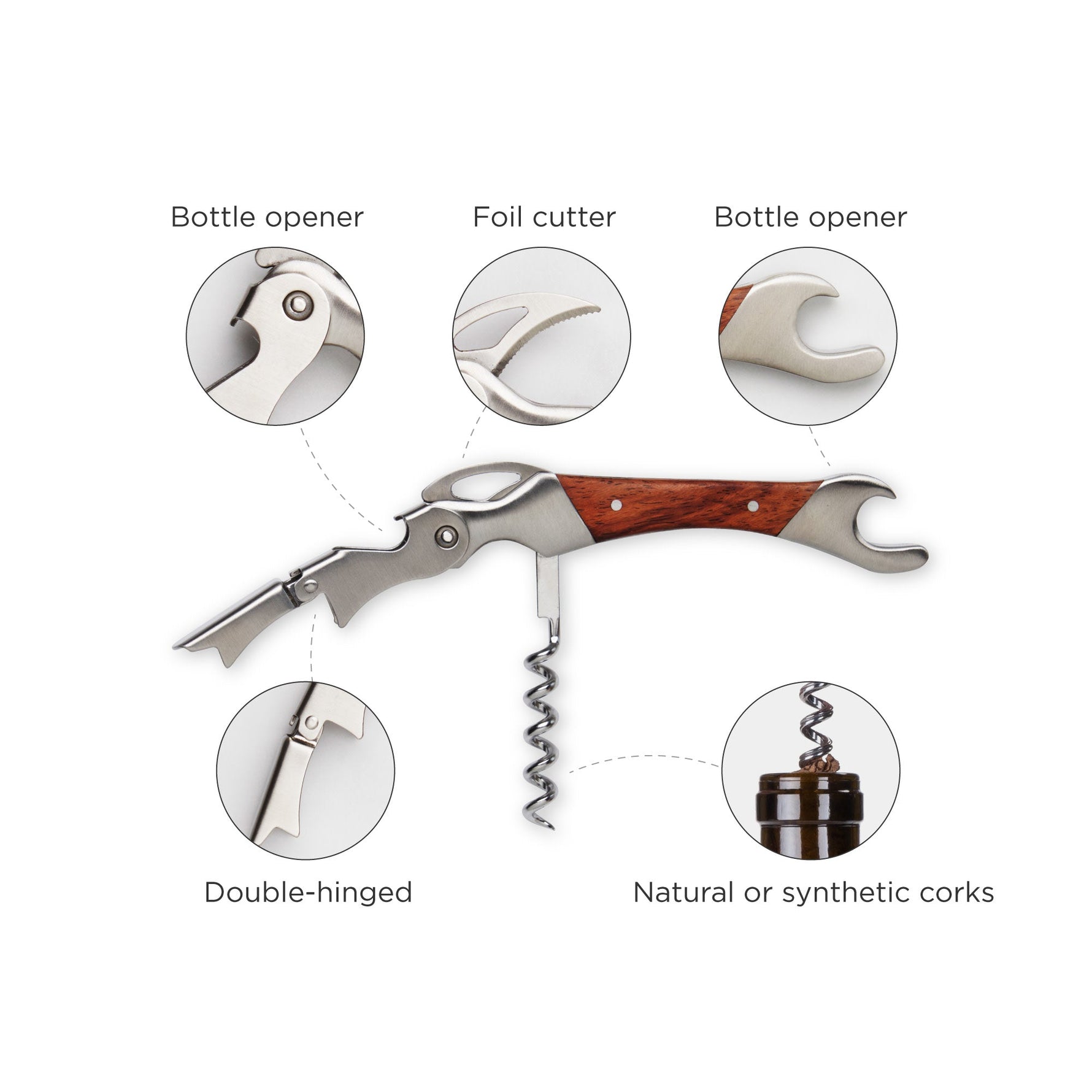 Admiral Corkscrew with Rosewood Handle - Knife Shift