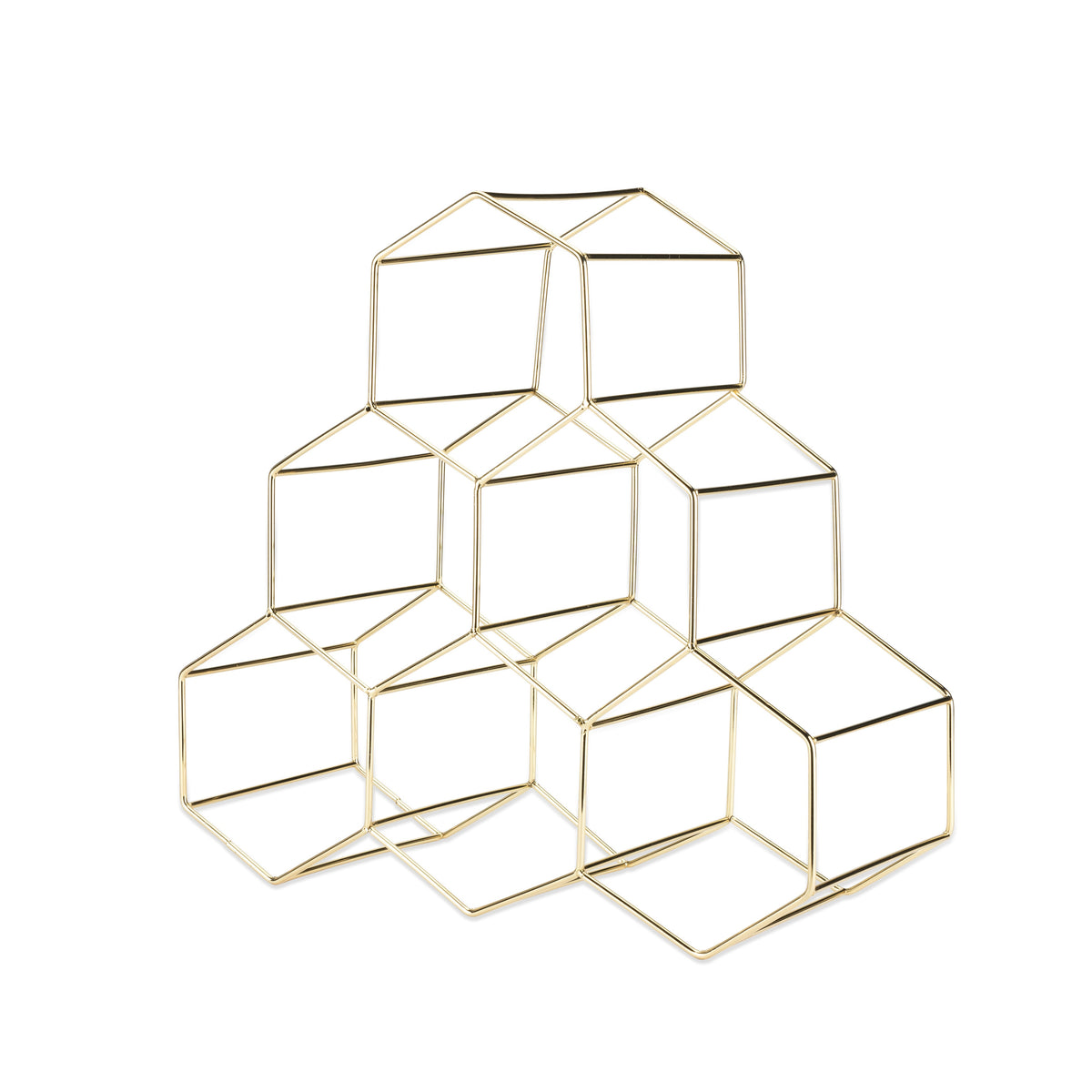 Geo Countertop Wine Rack in Gold - Knife Shift