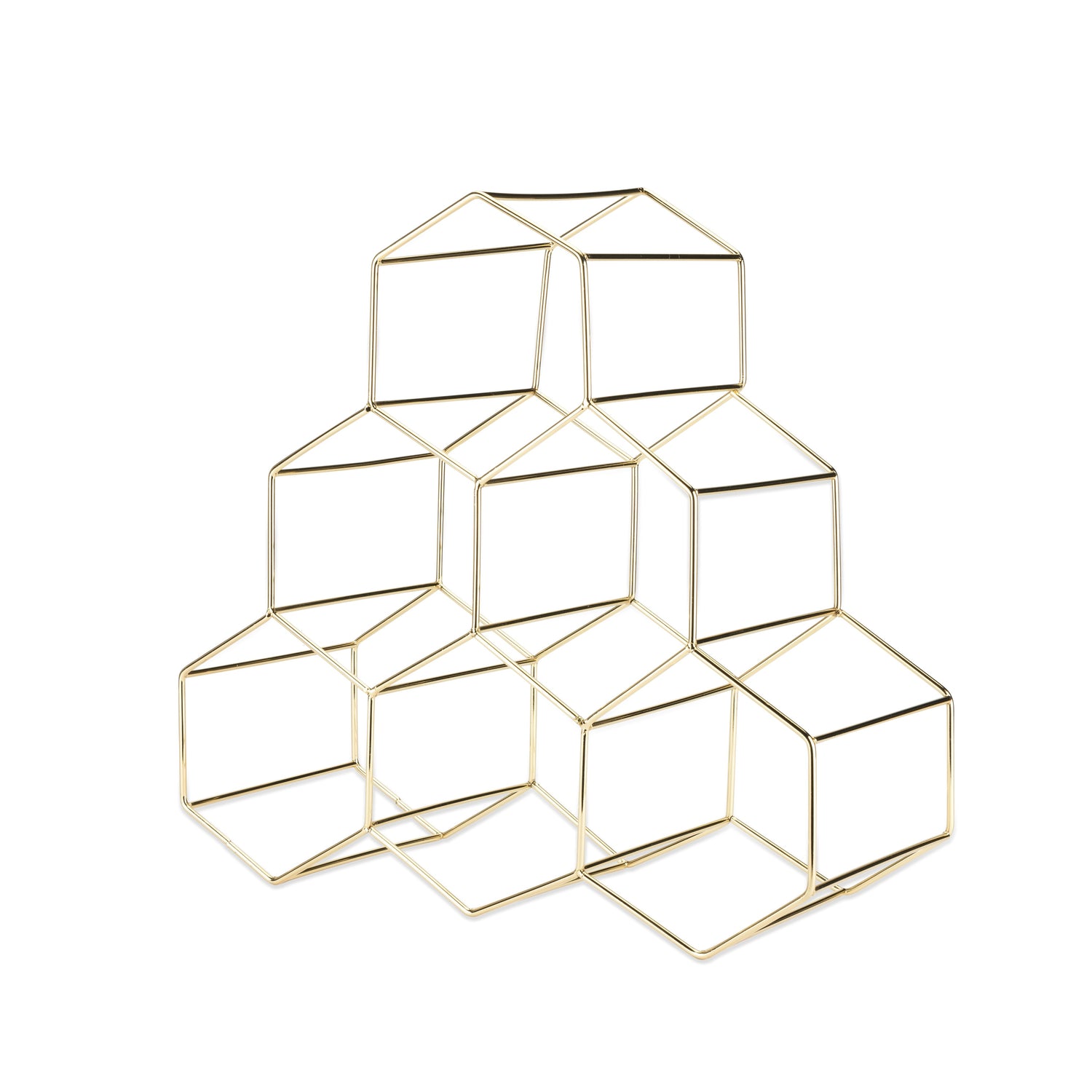 Geo Countertop Wine Rack in Gold - Knife Shift