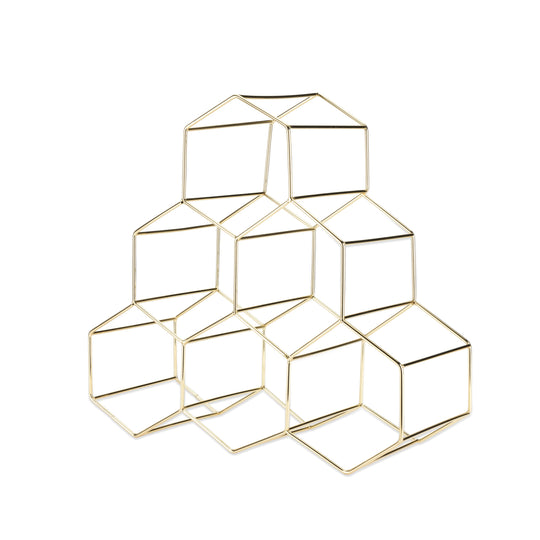 Geo Countertop Wine Rack in Gold - Knife Shift