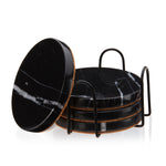 Marble Coaster Set in Black Set of 4 - Knife Shift