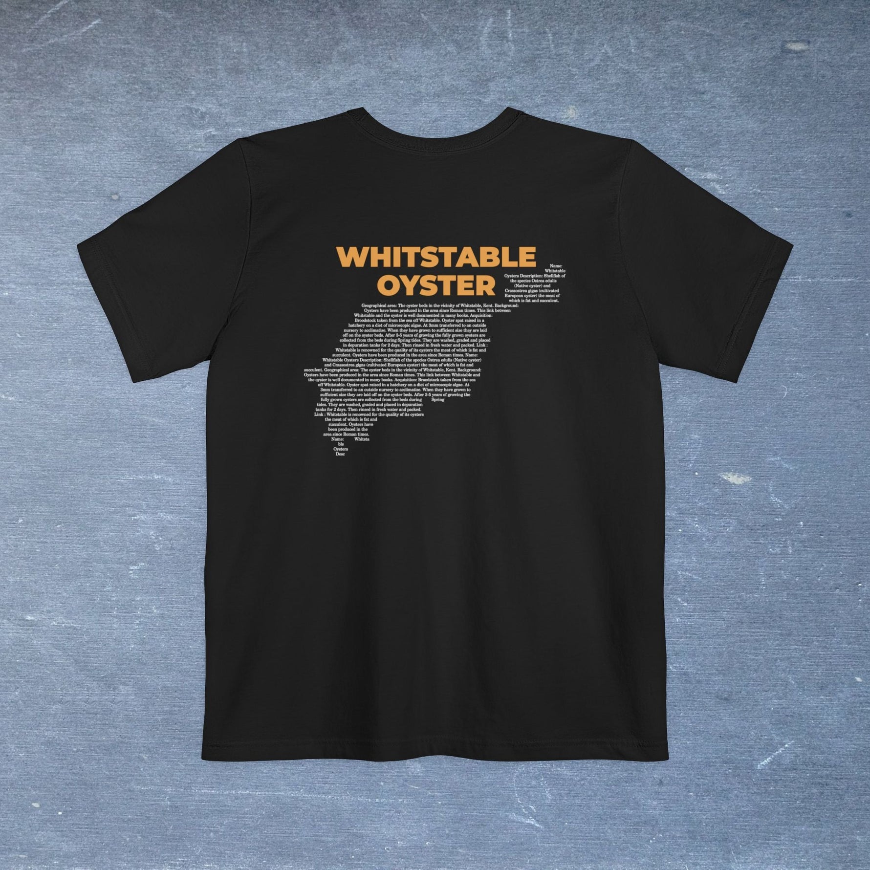 Whitstable Oyster Map - Pocket T-shirt-T-Shirt-gift ideas for foodies-Knife Shift