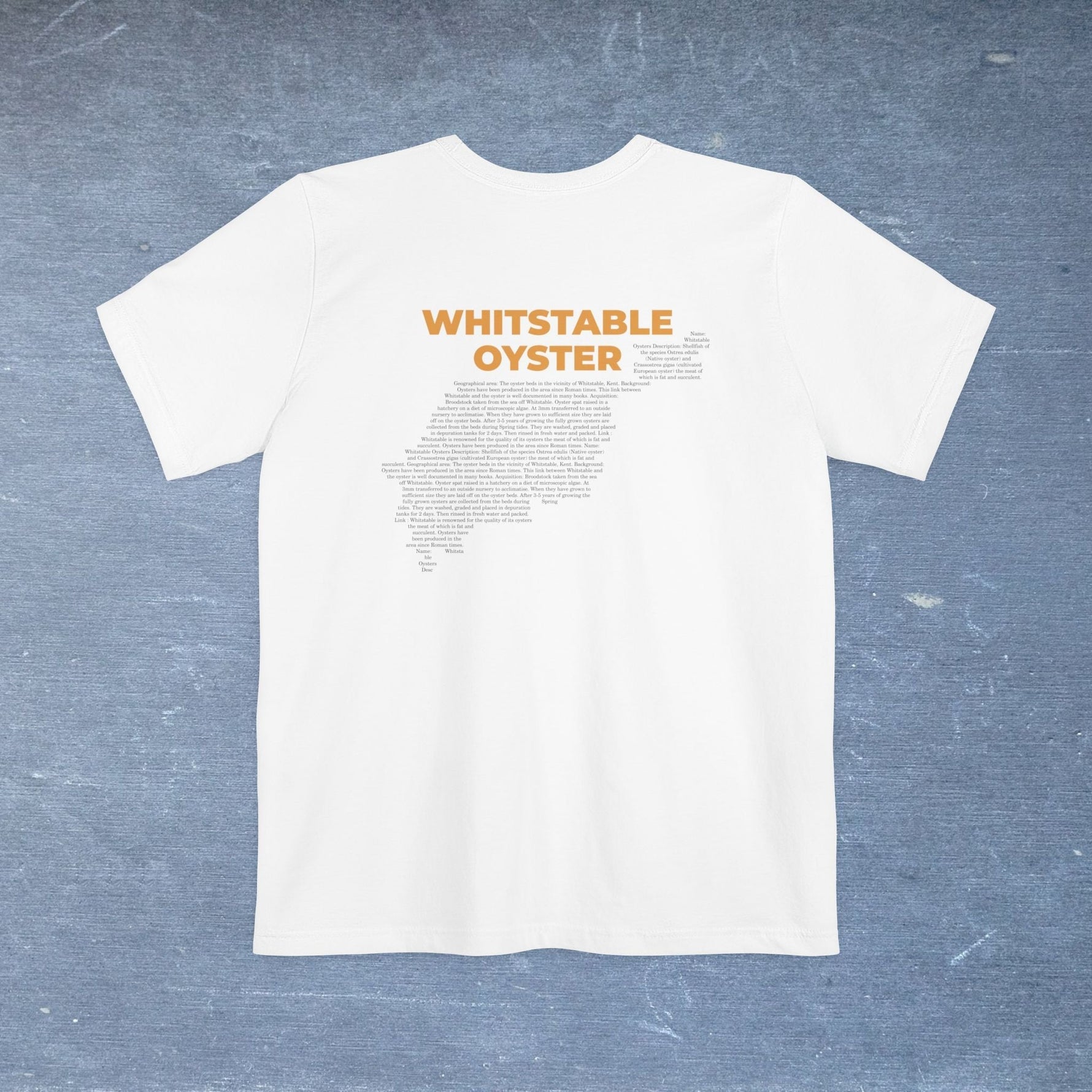 Whitstable Oyster Map - Pocket T-shirt-T-Shirt-gift ideas for foodies-Knife Shift