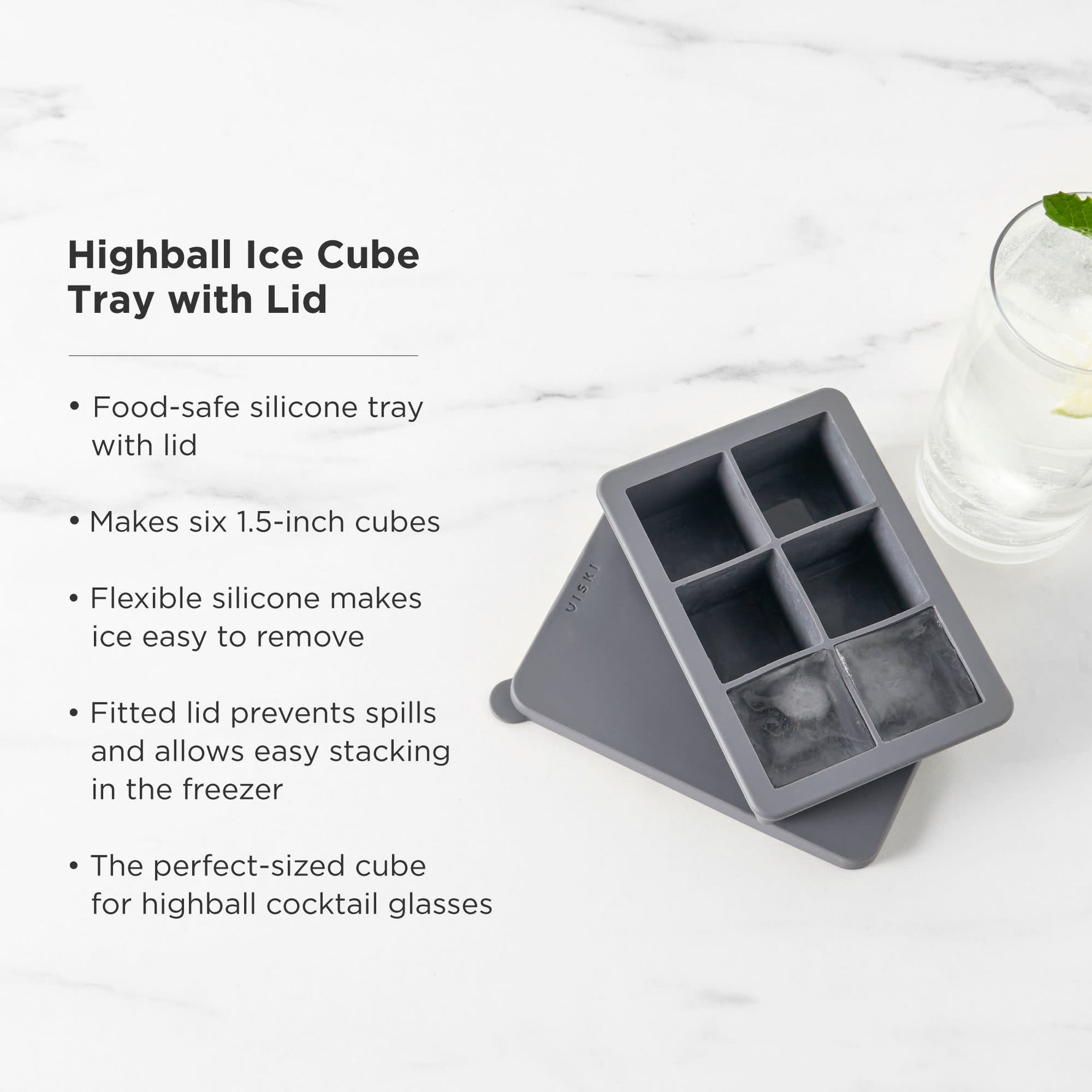 Glacier Highball Ice Cube Tray with Lid - Knife Shift