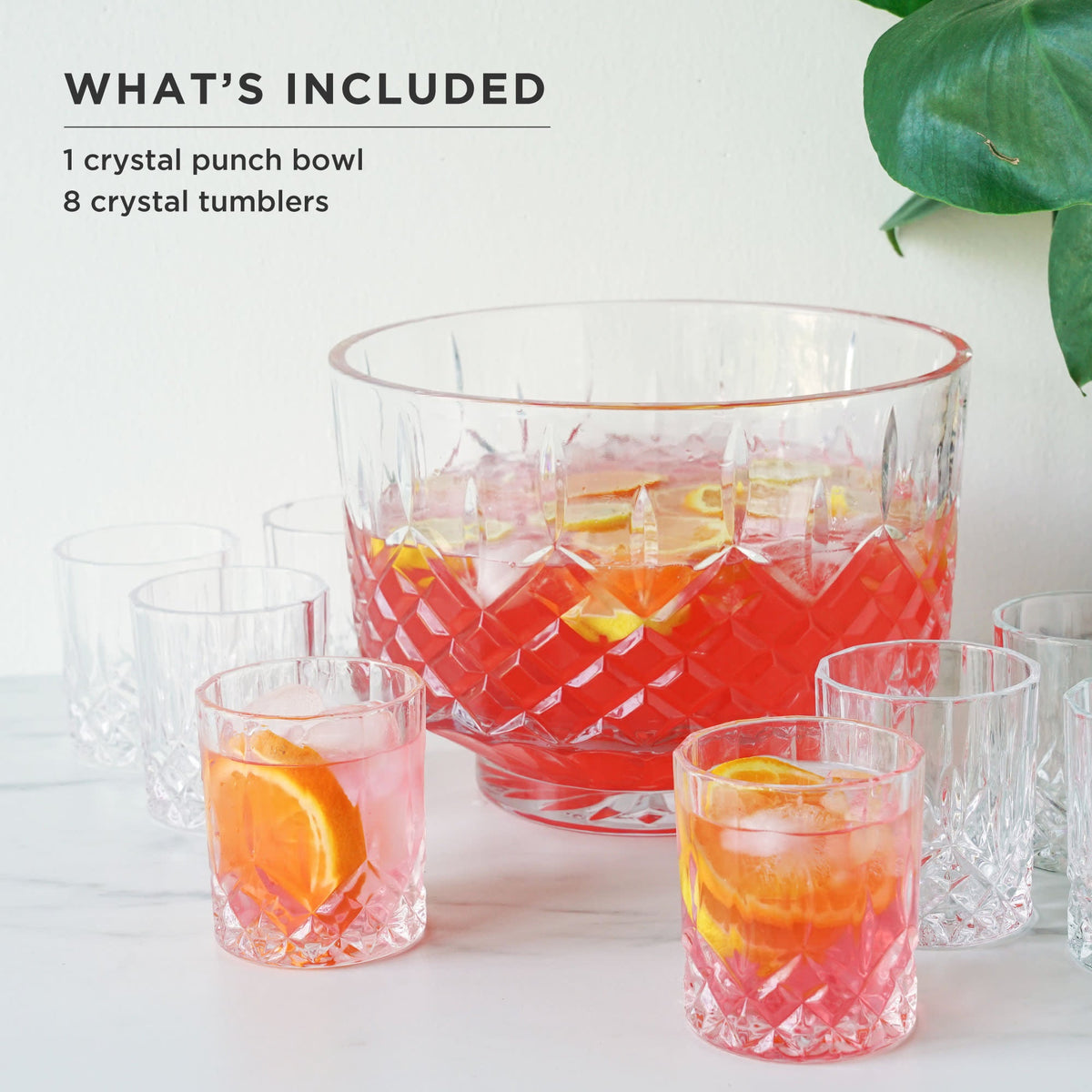 Admiral Crystal Punch Bowl and Tumbler Set - Knife Shift