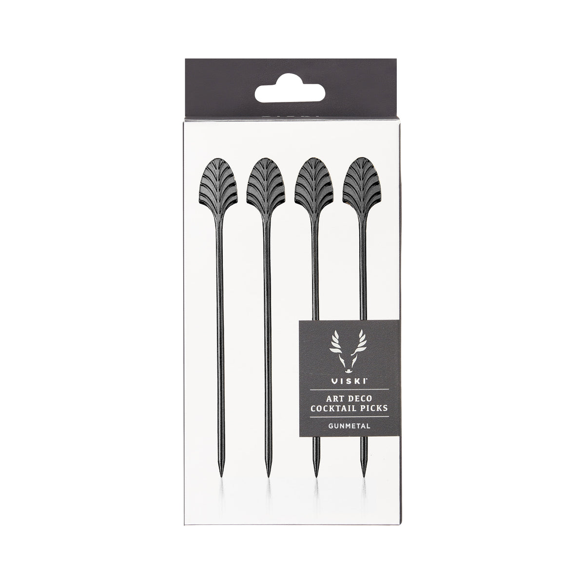 Art Deco Cocktail Picks in Gunmetal Set of 4 - Knife Shift