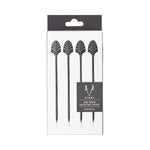 Art Deco Cocktail Picks in Gunmetal Set of 4 - Knife Shift